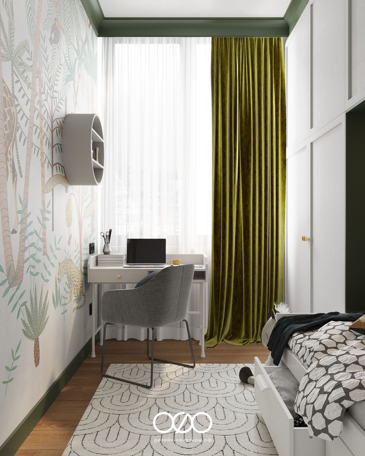 Дизайн-проект трёхкомнатной квартиры в современном стиле в ЖК Лесная отрада в Подмосковье